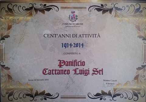 Attestato per il Centenario Attestato per il Centenario